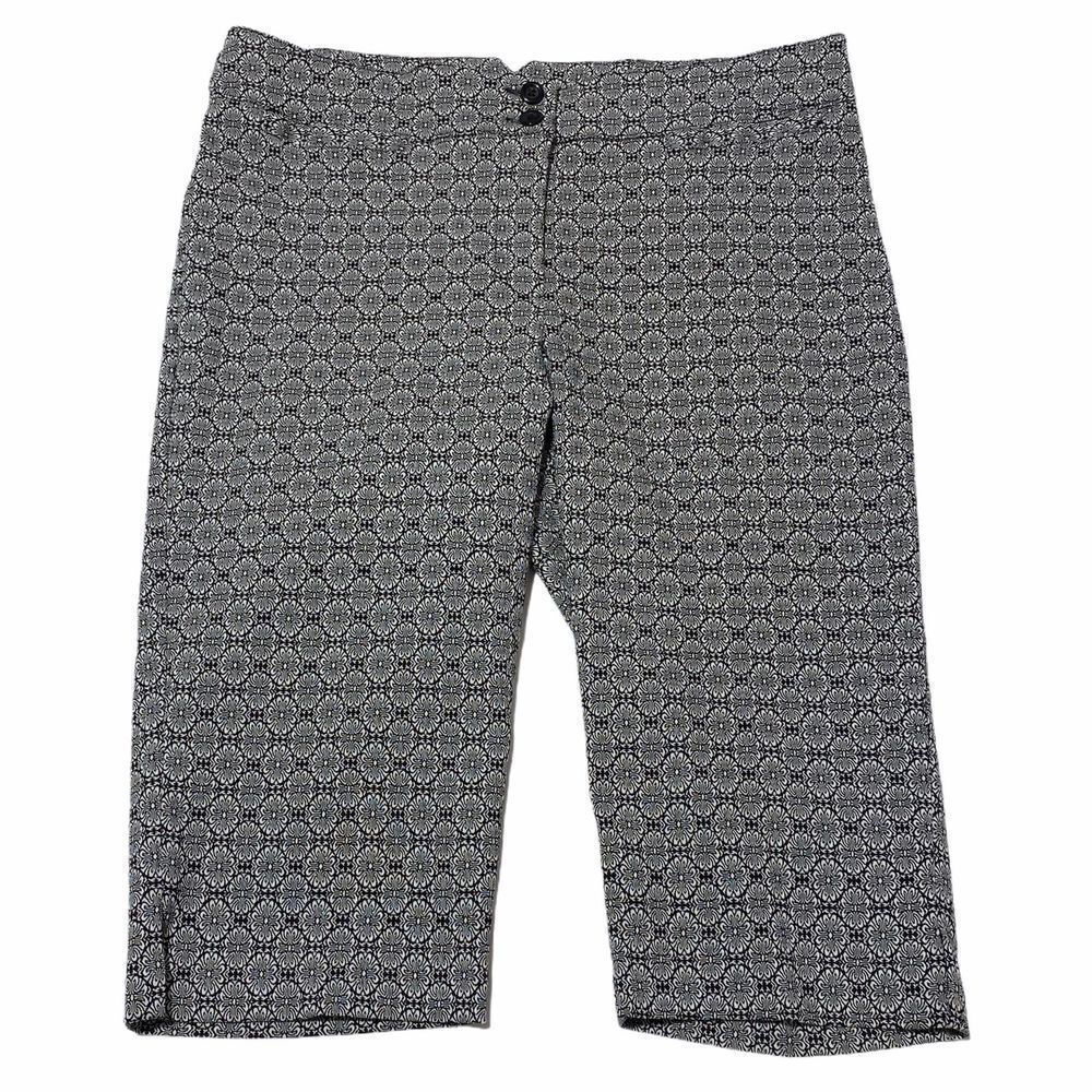 Soho Black White Printed Capri Cropped Pants 12